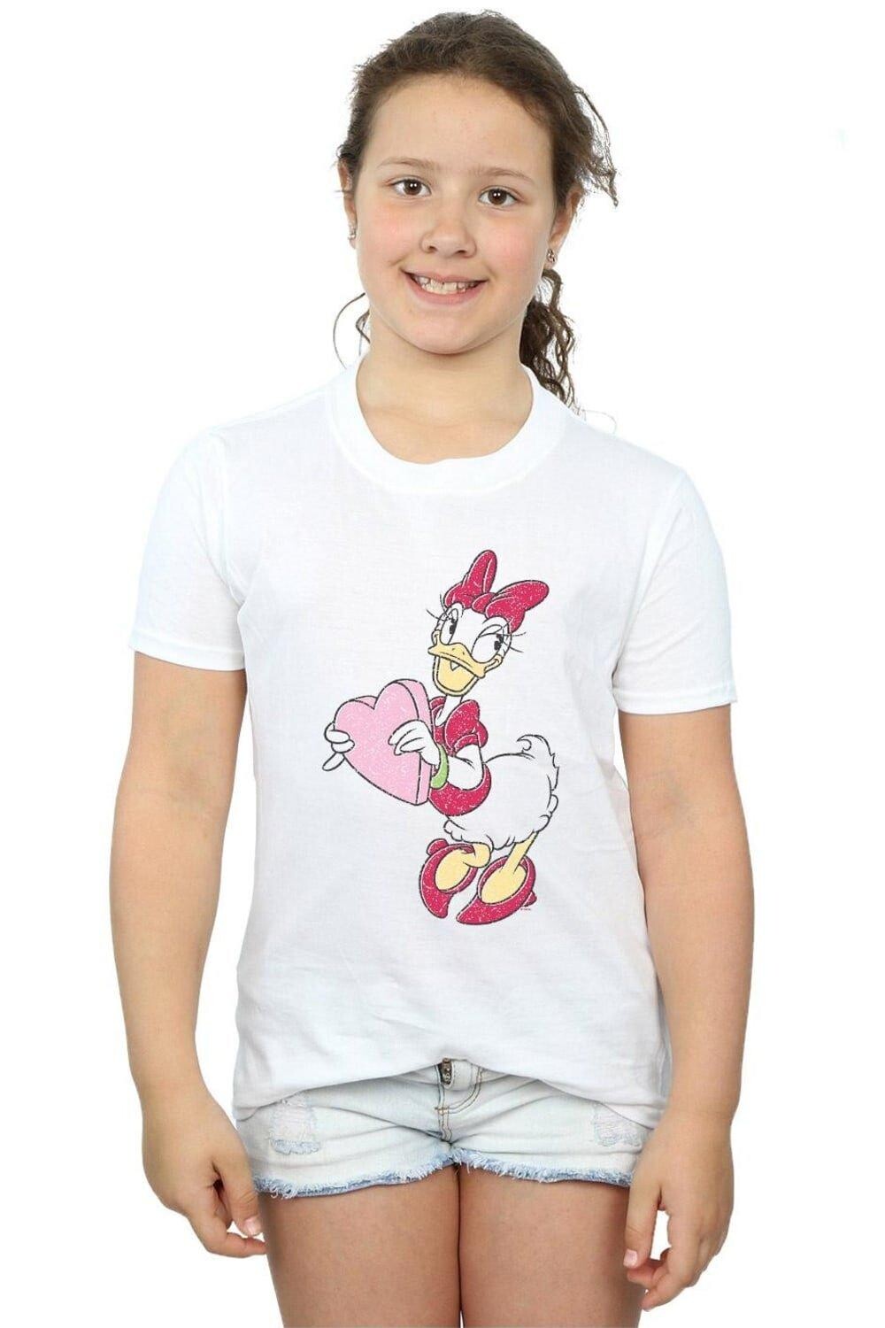 

Хлопковая футболка Daisy Duck Love Heart Disney, белый
