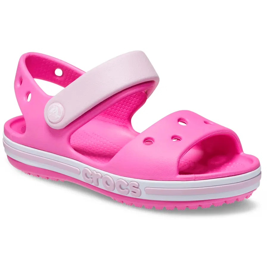Детские низкие сандалии Slip Resistant Crocs, Electric Glow Pink — фото 4