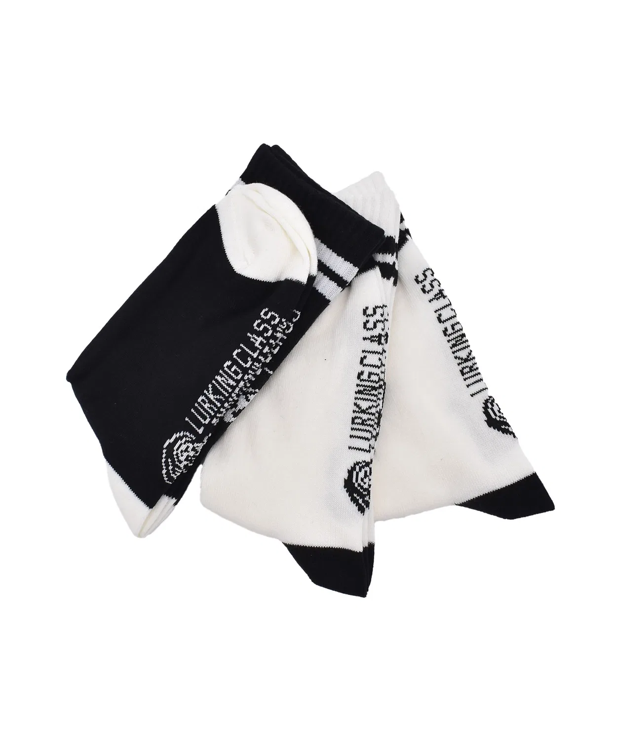 Носки детские набор 3 пары LURKING CLASS COPRO KIDS 3PACK SOCKS STAM01K чёрно-белые — фото 2