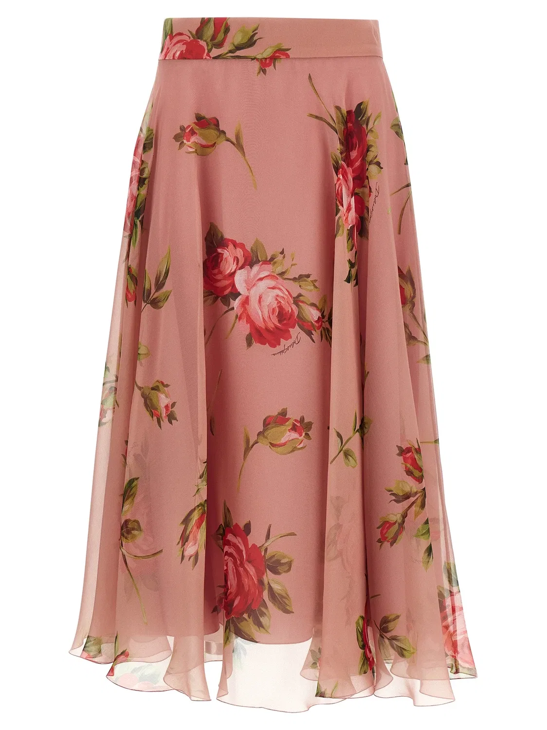 Юбка с цветочным принтом "Букет роз" DOLCE & GABBANA, розовый