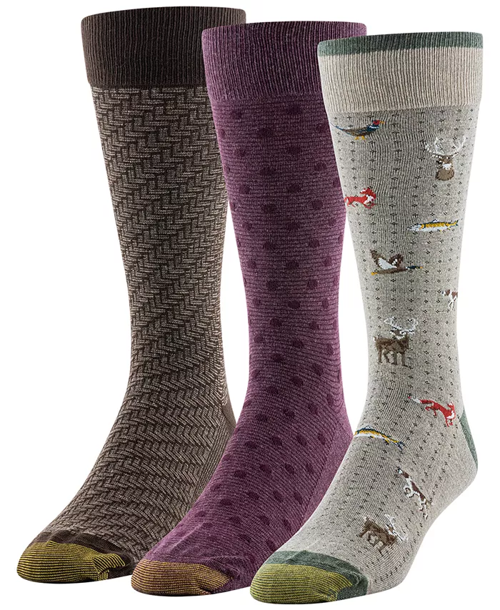 

Мужские носки-гольф Outdoorsman с усиленным носком, 3 пары Gold Toe, мультиколор