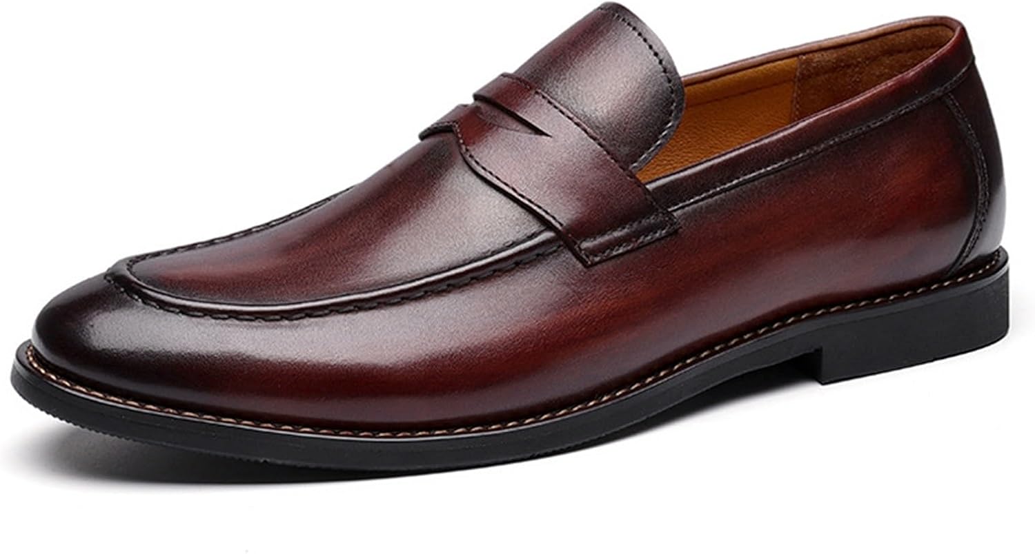 

Мужские лоферы Комфортные повседневные слипоны Лоферы для бизнеса и дресс-кода Пенни-лоферы На каждый день Формальные кожаные туфли для офиса и прогулок Generic, коричневый