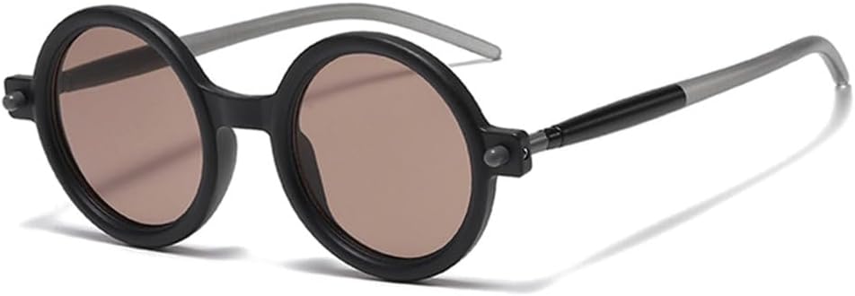 

Популярные модные круглые солнцезащитные очки для женщин в стиле ретро, ​​двухцветные, с прозрачными линзами, модные солнцезащитные очки для мужчин с защитой от УФ-излучения UV400, SUN102 Generic, Black Tea