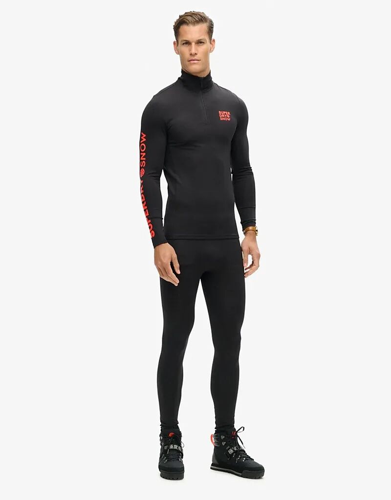 

Лыжный базовый слой Superdry Ski с застежкой-молнией на половину длины, черный цвет