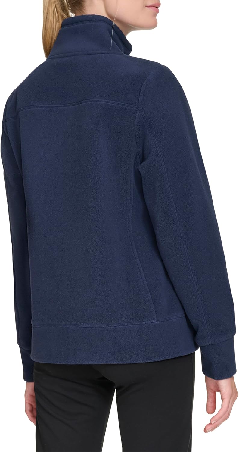 Женская флисовая куртка Tommy Hilfiger с воротником-стойкой и застежкой-молнией, Navy — фото 4