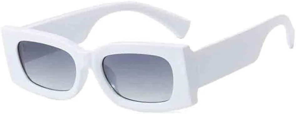 

Женские солнцезащитные очки, модные, в винтажной оправе, прямоугольные, для путешествий, женские очки с защитой от УФ-излучения UV400 TKKTLLT, White Gradient Gray