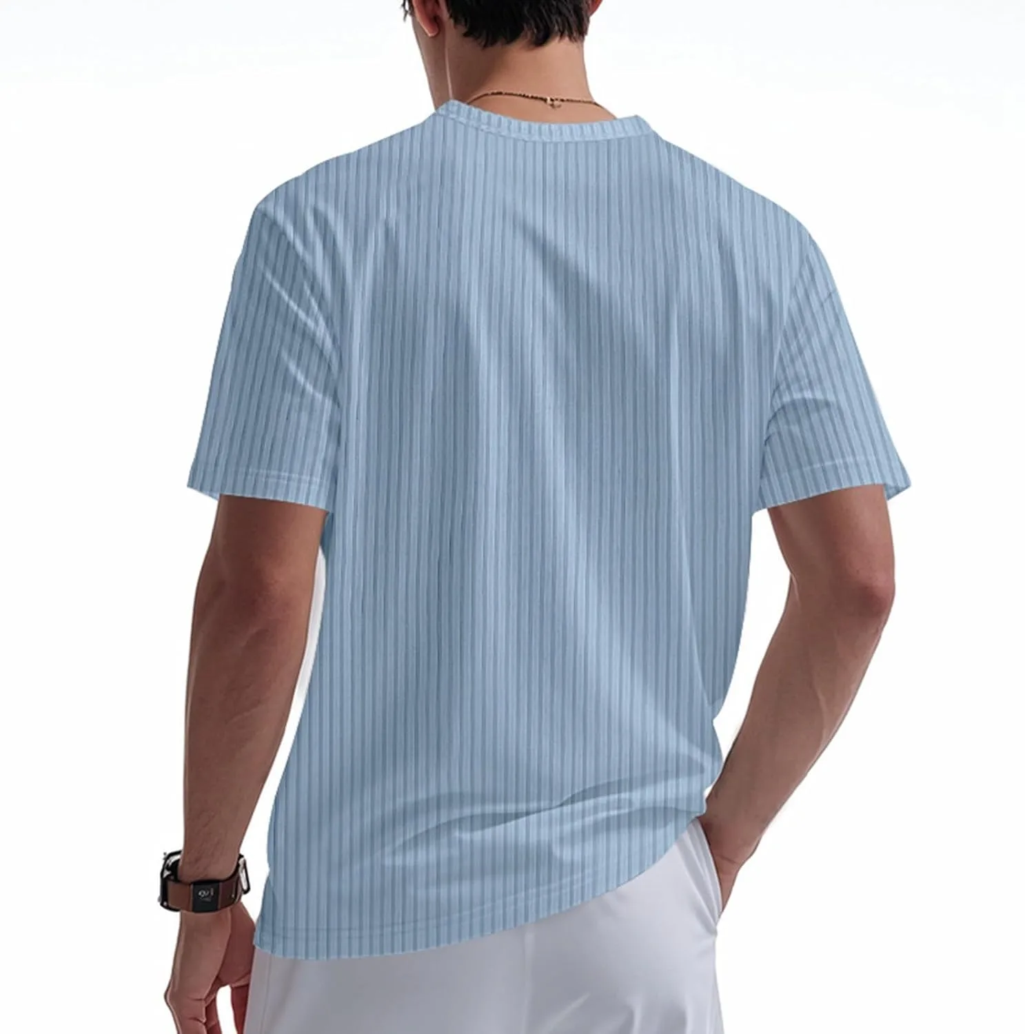 Мужская футболка Casual Loose Fit в клетку — фото 4