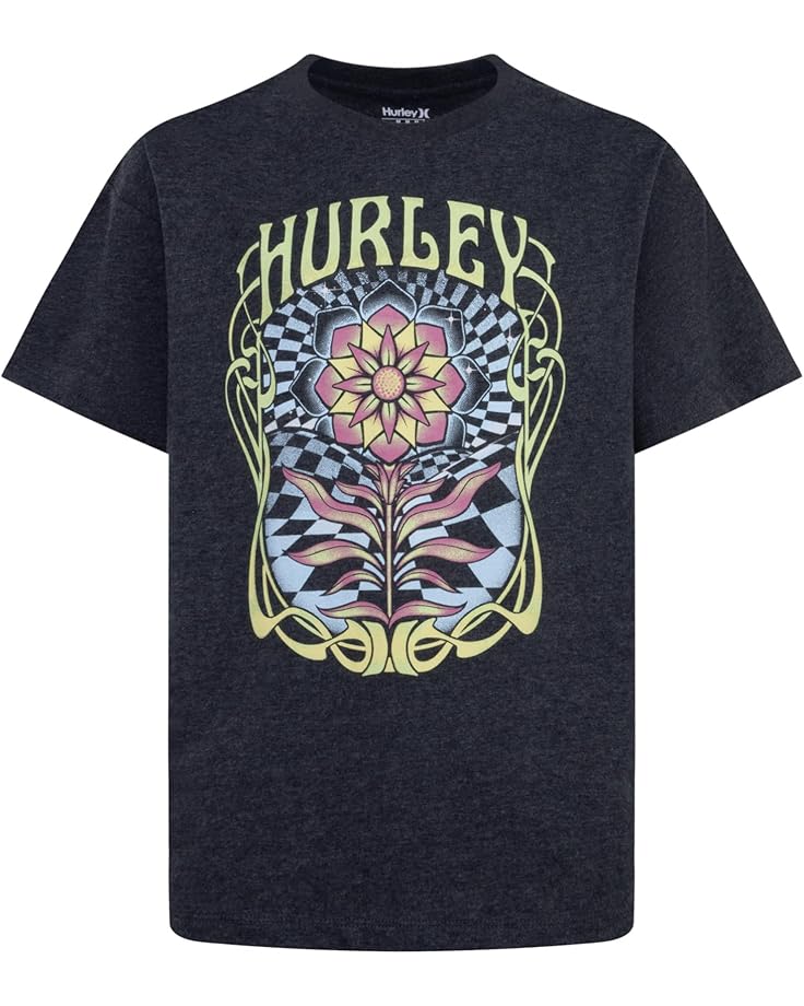 

Футболка Hurley Kids Cosmic Blooms Oversized Tee, цвет Black Heather
