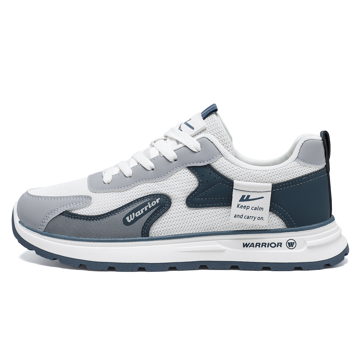 

WARRIOR Мужские прочные влагоотводящие легкие низкие повседневные беговые кроссовки бежево-серые серо-голубые, цвет Beige Gray Gray Blue