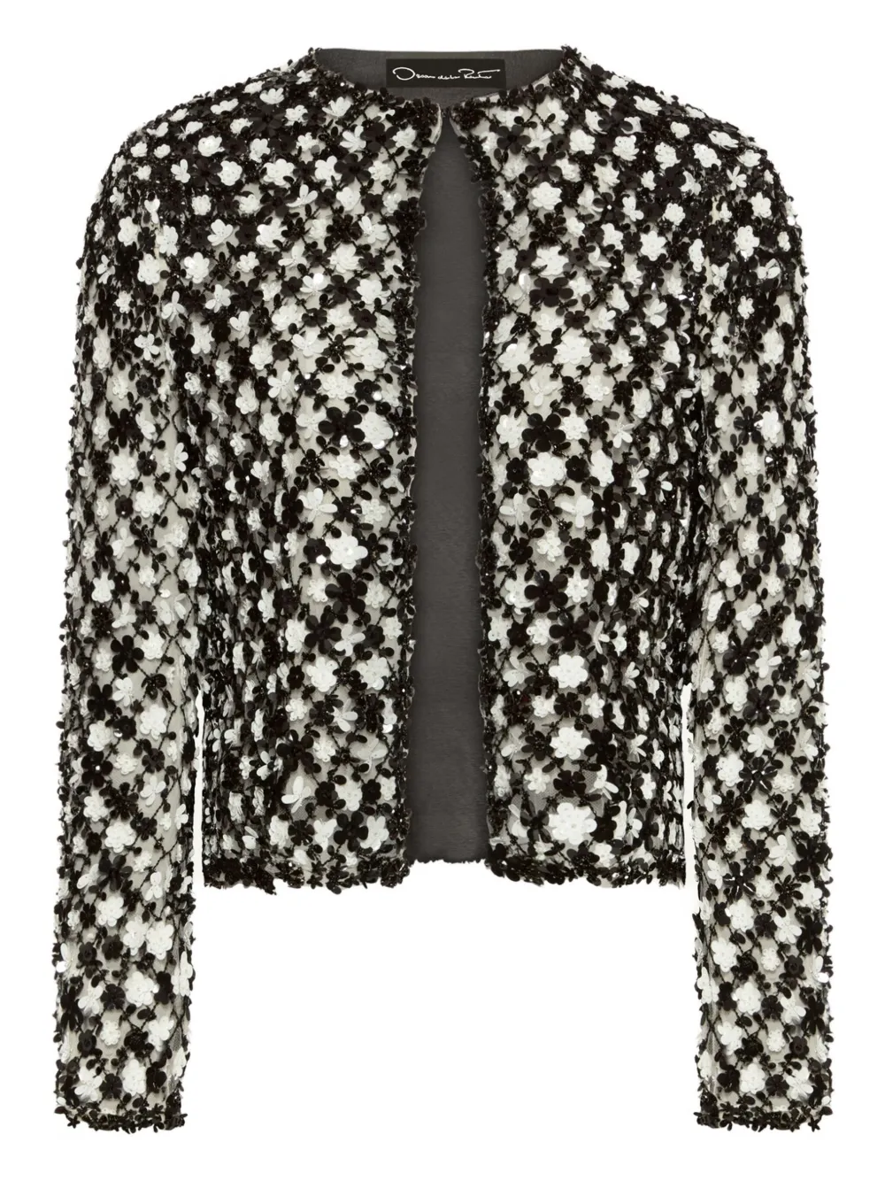 

Жакет с цветочной вышивкой и пайетками Oscar de la Renta, черный