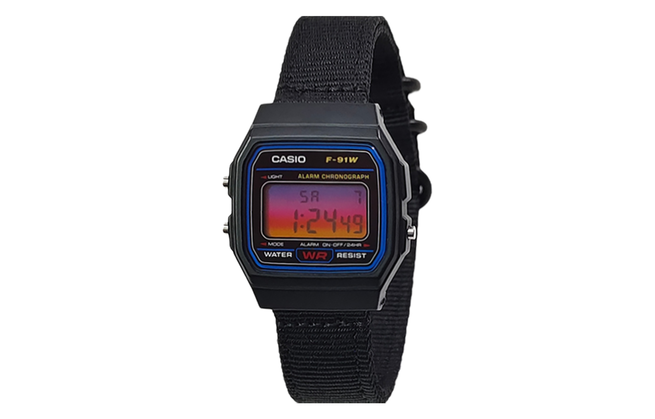 

CASIO Кварцевые часы унисекс с нейлоновым ремешком и черным циферблатом