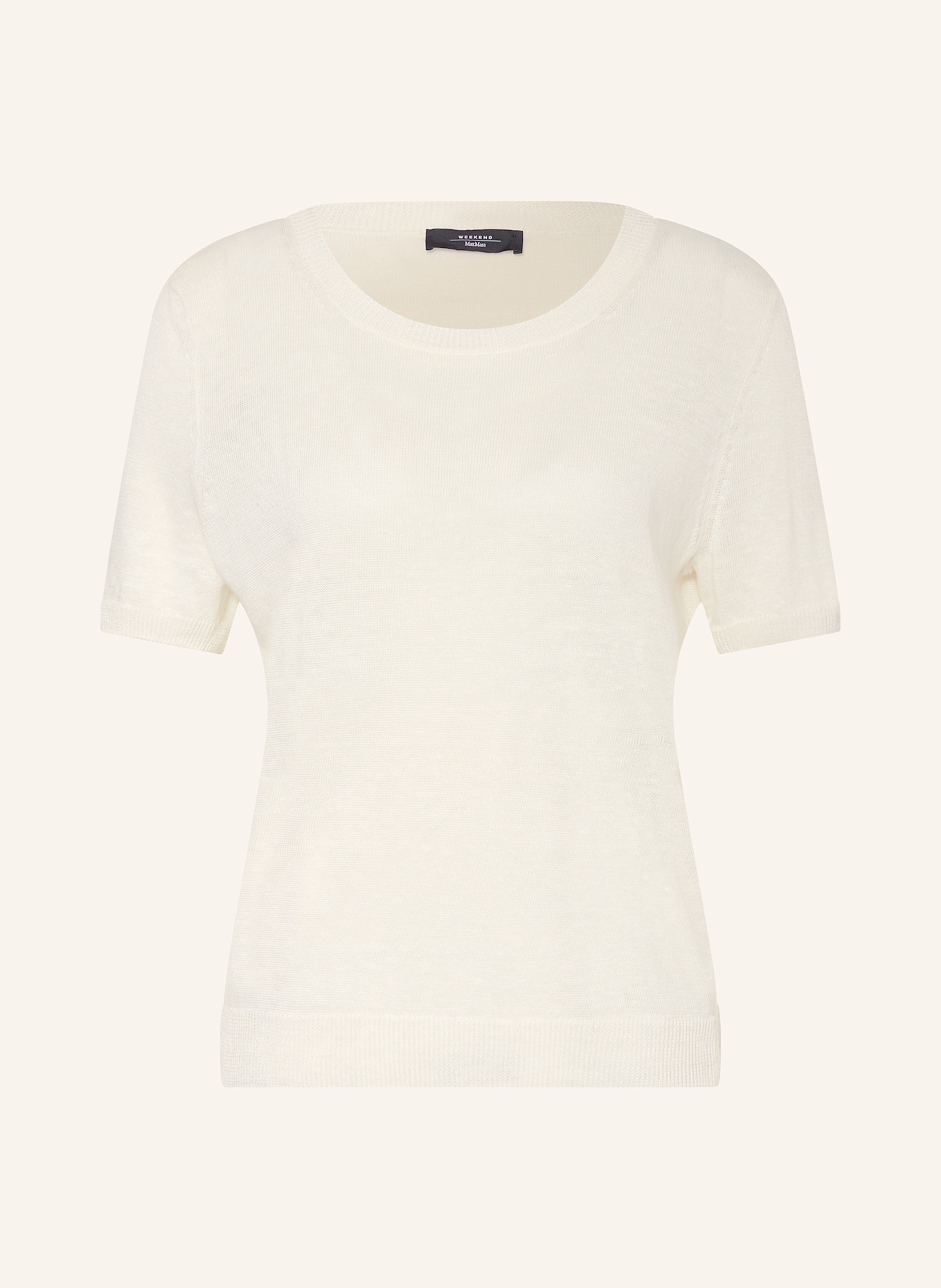

Льняная трикотажная рубашка pancone Weekend Max Mara, экрю
