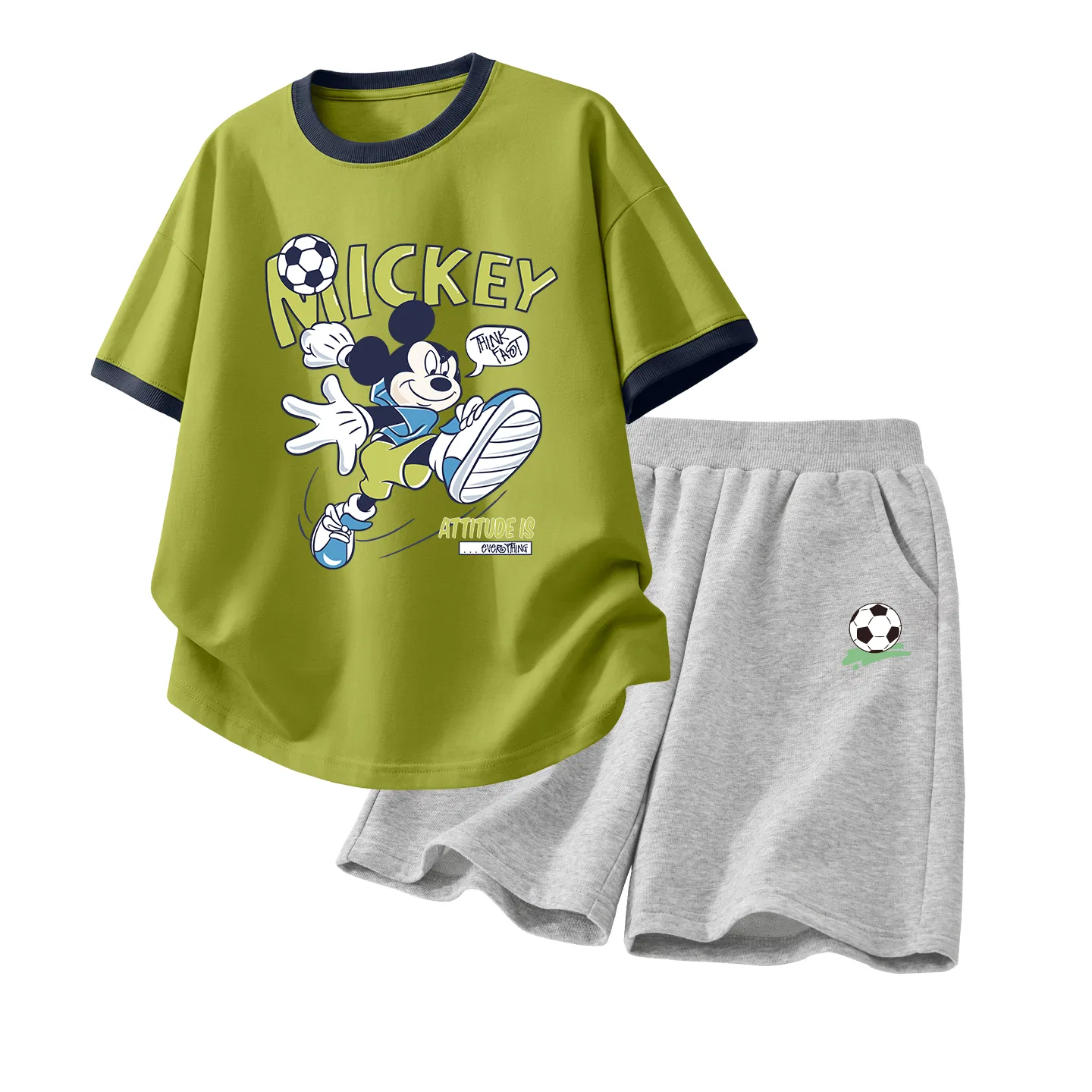 Детский спортивный костюм Casual Sportswear 2 Piece Set Disney, Di Soccer Ball Moss Green+Di Soccer Ball K Gray