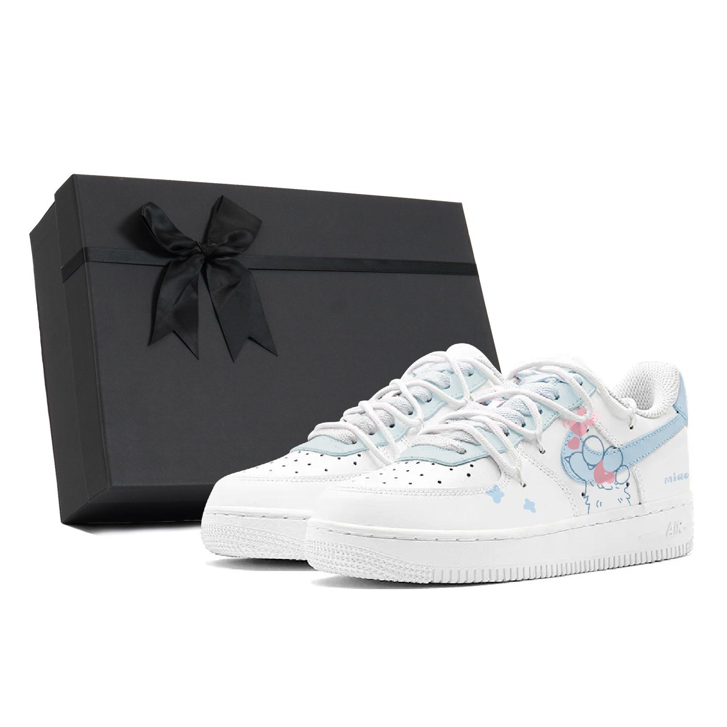 

Nike Air Force 1 LE нескользящие амортизирующие износостойкие низкие детские скейтбординг кроссовки blue white для подростков