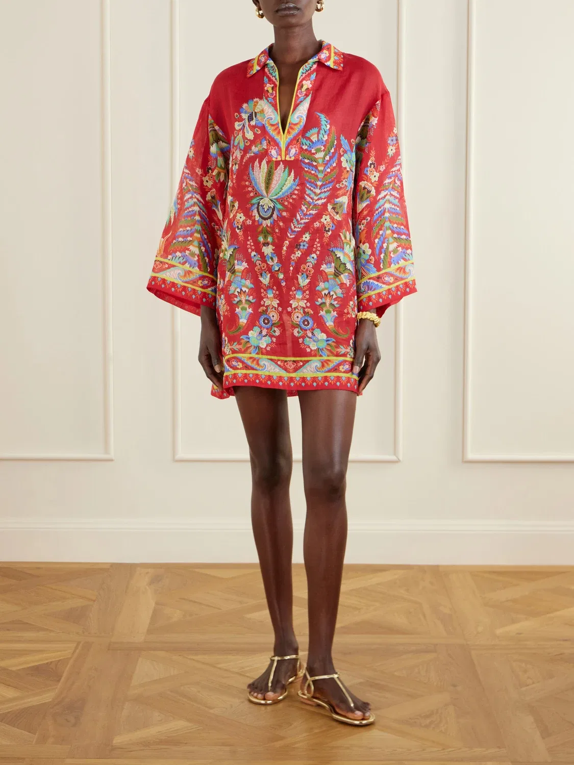 Накидка с цветочным принтом ETRO, красный — фото 2