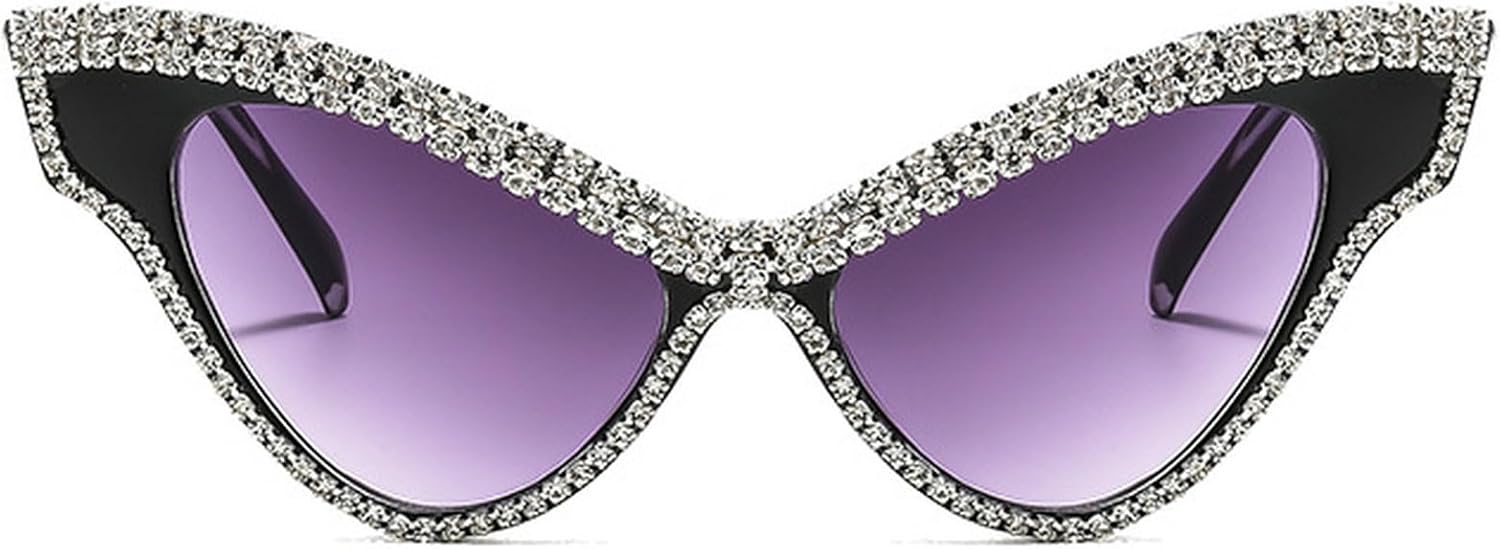 

Роскошные солнцезащитные очки «кошачий глаз» для женщин, украшенные стразами, модные солнцезащитные очки с бриллиантовым блеском, защита от ультрафиолета UV400 mincl, Black
