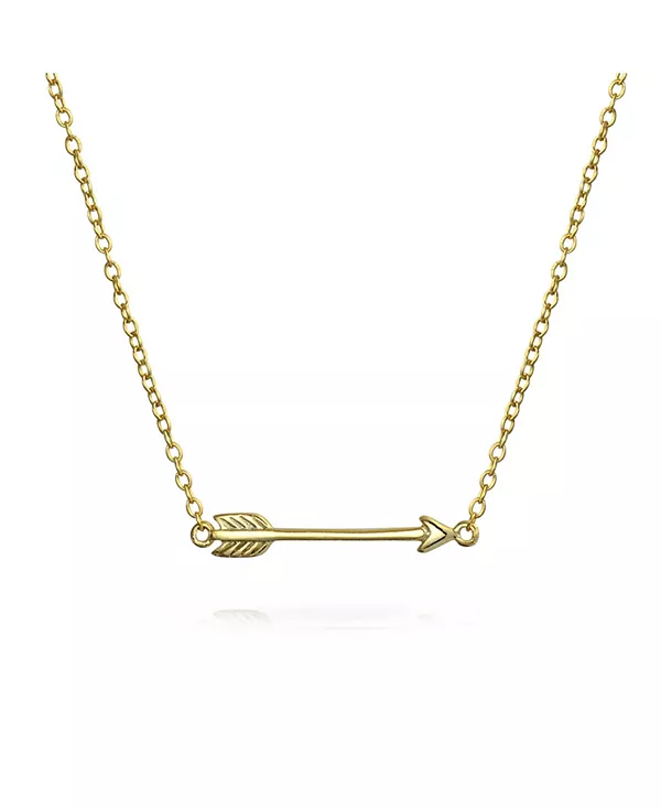 

Изящное ожерелье с подвеской в виде стрелы Купидона из стерлингового серебра с покрытием из 14-каратного золота Bling Jewelry, gold-tone