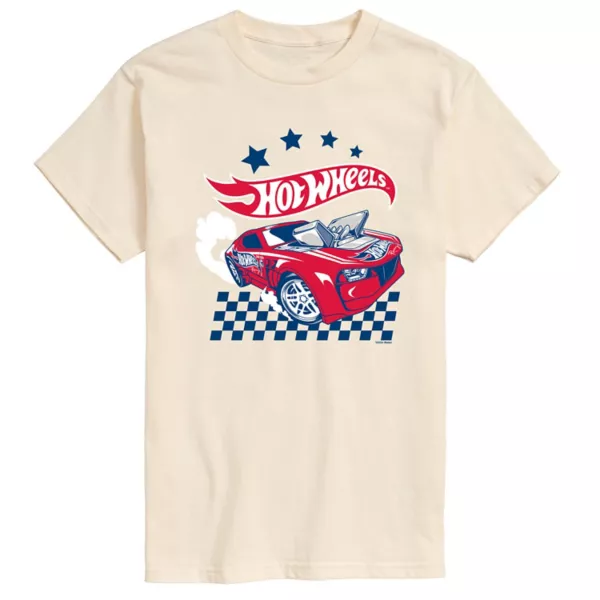 

Мужская футболка с принтом в стиле американа Hot Wheels, бежевый
