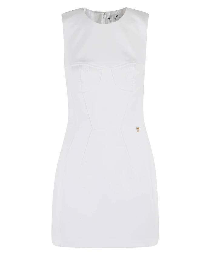 

Мини-Платье цвета слоновой кости без рукавов Elisabetta Franchi, белый