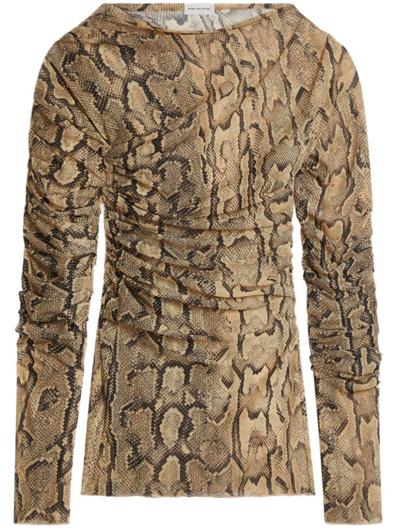 

Футболка DRIES VAN NOTEN со змеиным принтом, нейтральный цвет