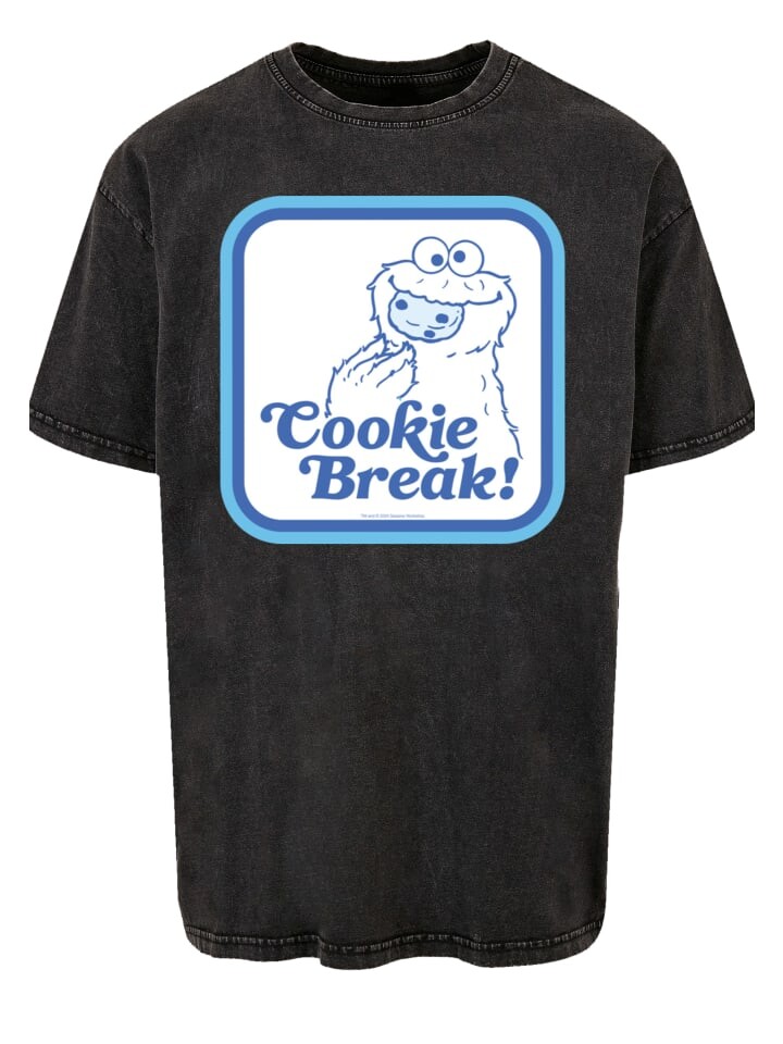 

Футболка F4NT4STIC Oversize T-Shirt Sesamstraße Cookie Bracke, черный