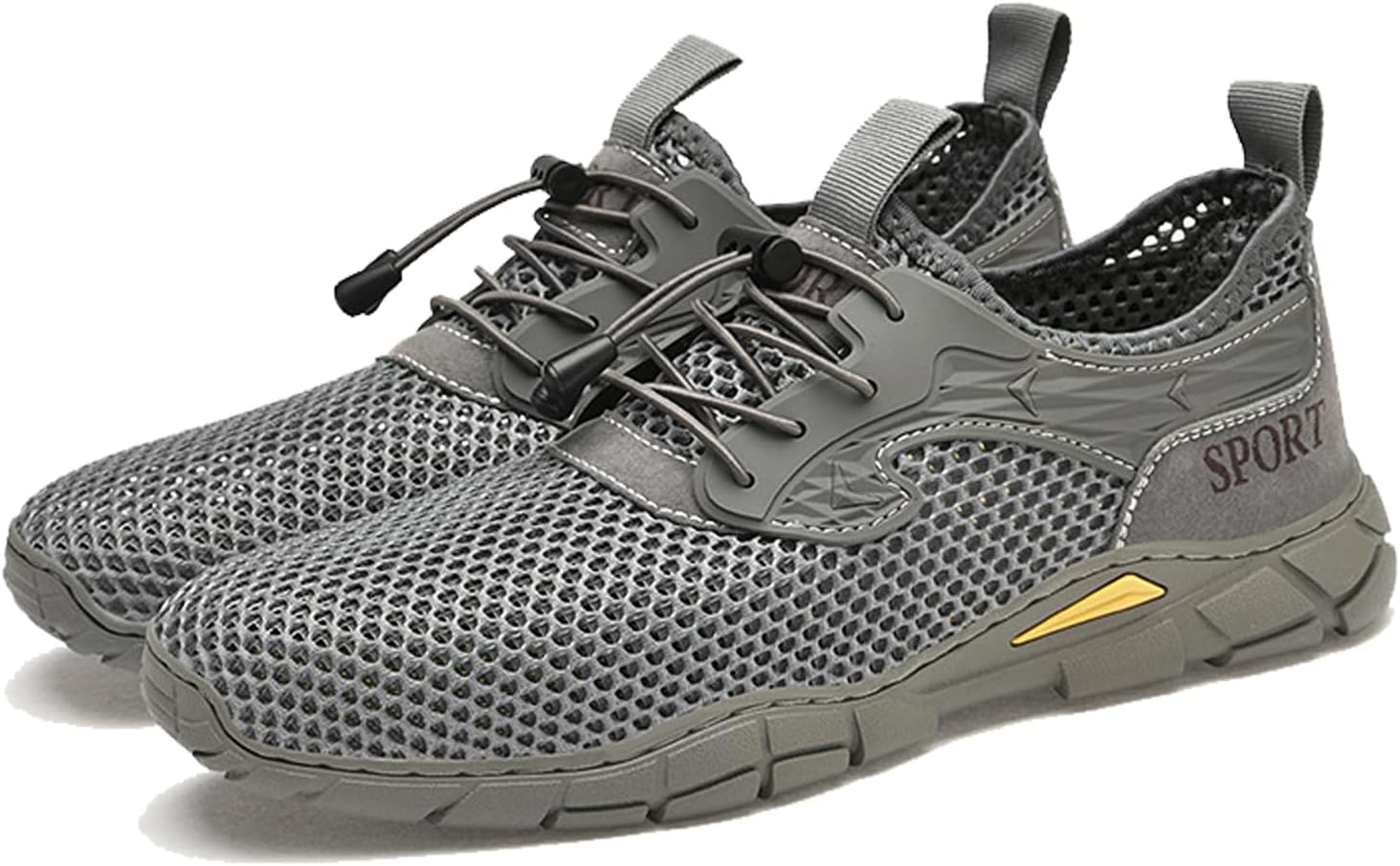 

Мужские водные кроссовки из сетки, дышащие, быстросохнущие, пляжные, легкие, повседневные, для прогулок, каякинга, катания на лодке и водных видов спорта Proptmina, серый