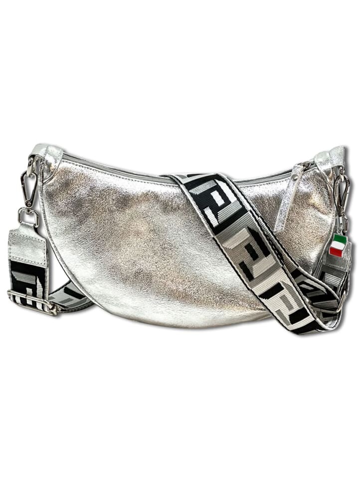

Наплечная сумка Florence Umhängetasche, Citytasche Leder silber ca. 33cm