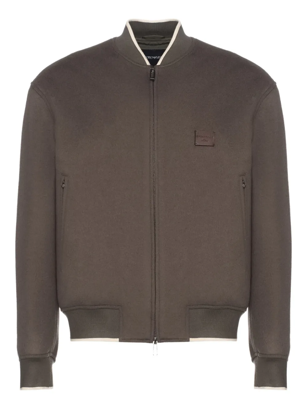 

Куртка с застежкой-молнией и ребристым воротником Emporio Armani, серый