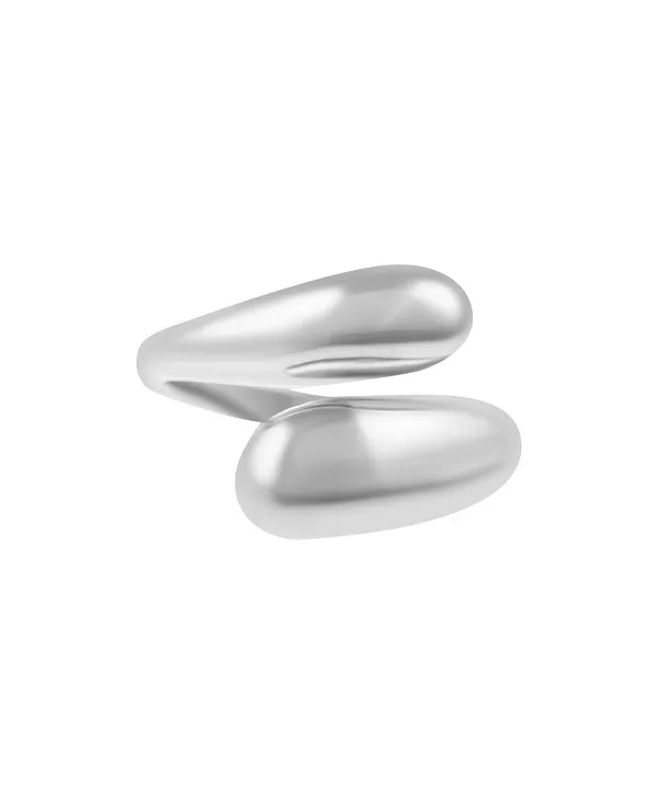 

Кольцо из массивного серебра с перекрывающимися полосами, устойчивое к потускнению Adornia, silver