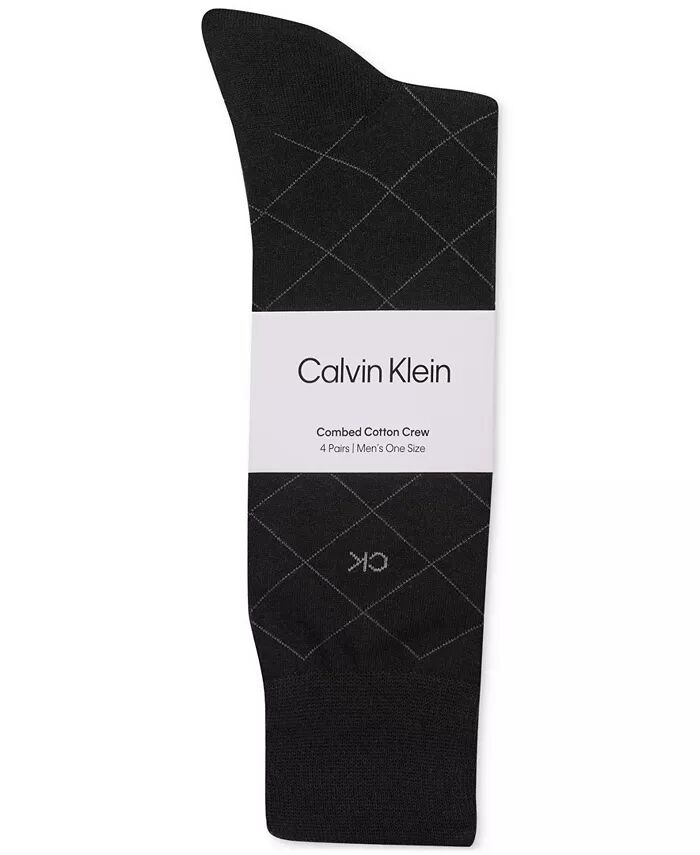 4 пары носков с узором Calvin Klein, черный — фото 2