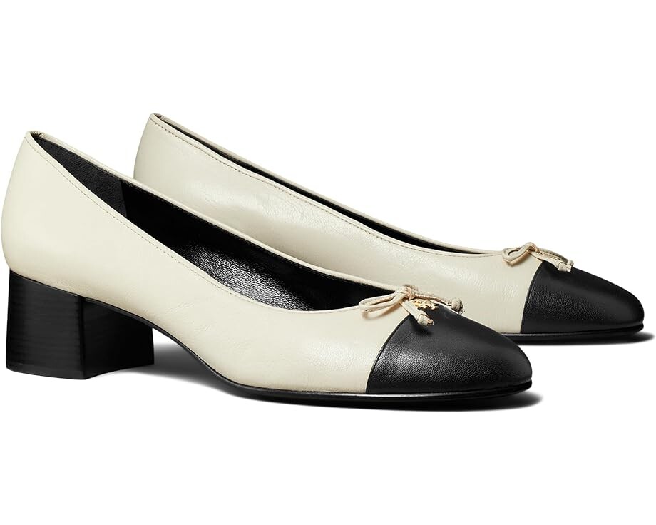 Туфли Tory Burch 45 mm Cap-Toe Pumps, цвет Light Cream/Perfect Black