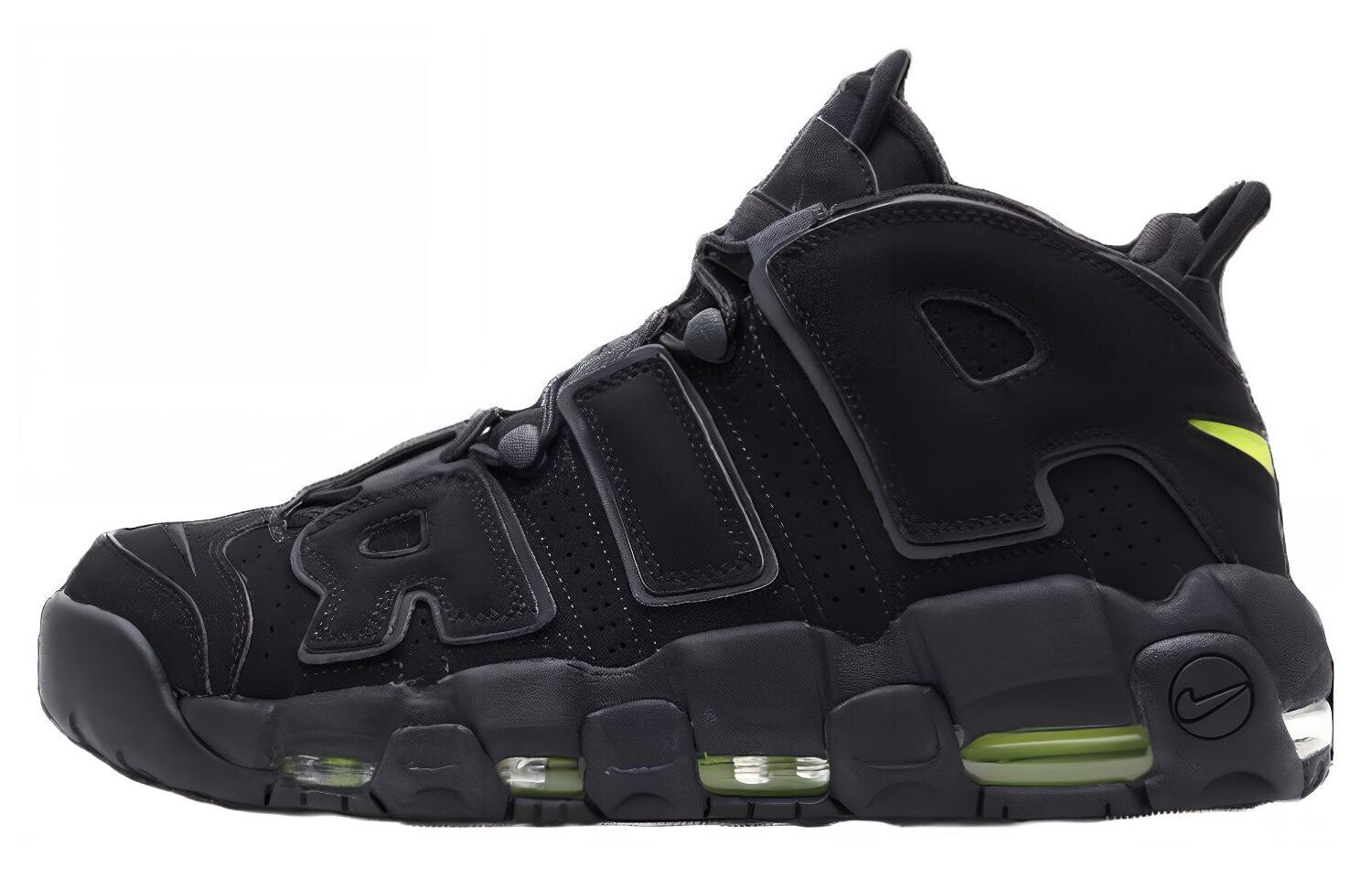 

Кроссовки Nike Air More Uptempo Black Volt, черный/зеленый