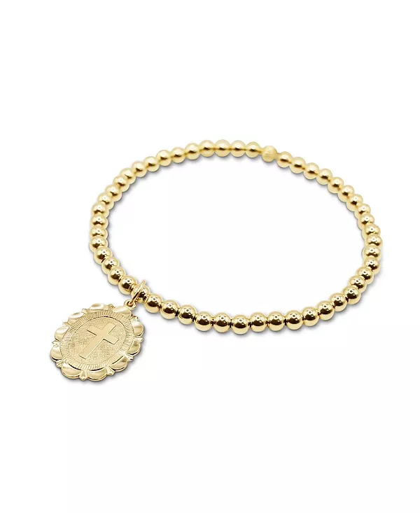 

4-Миллиметровый позолоченный шар с подвеской-медальоном в виде креста Bowood Lane, gold