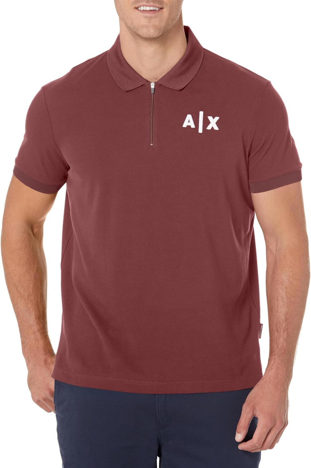 

Рубашка-поло AX Logo Zipper Polo Armani Exchange, цвет Vineyard Wine