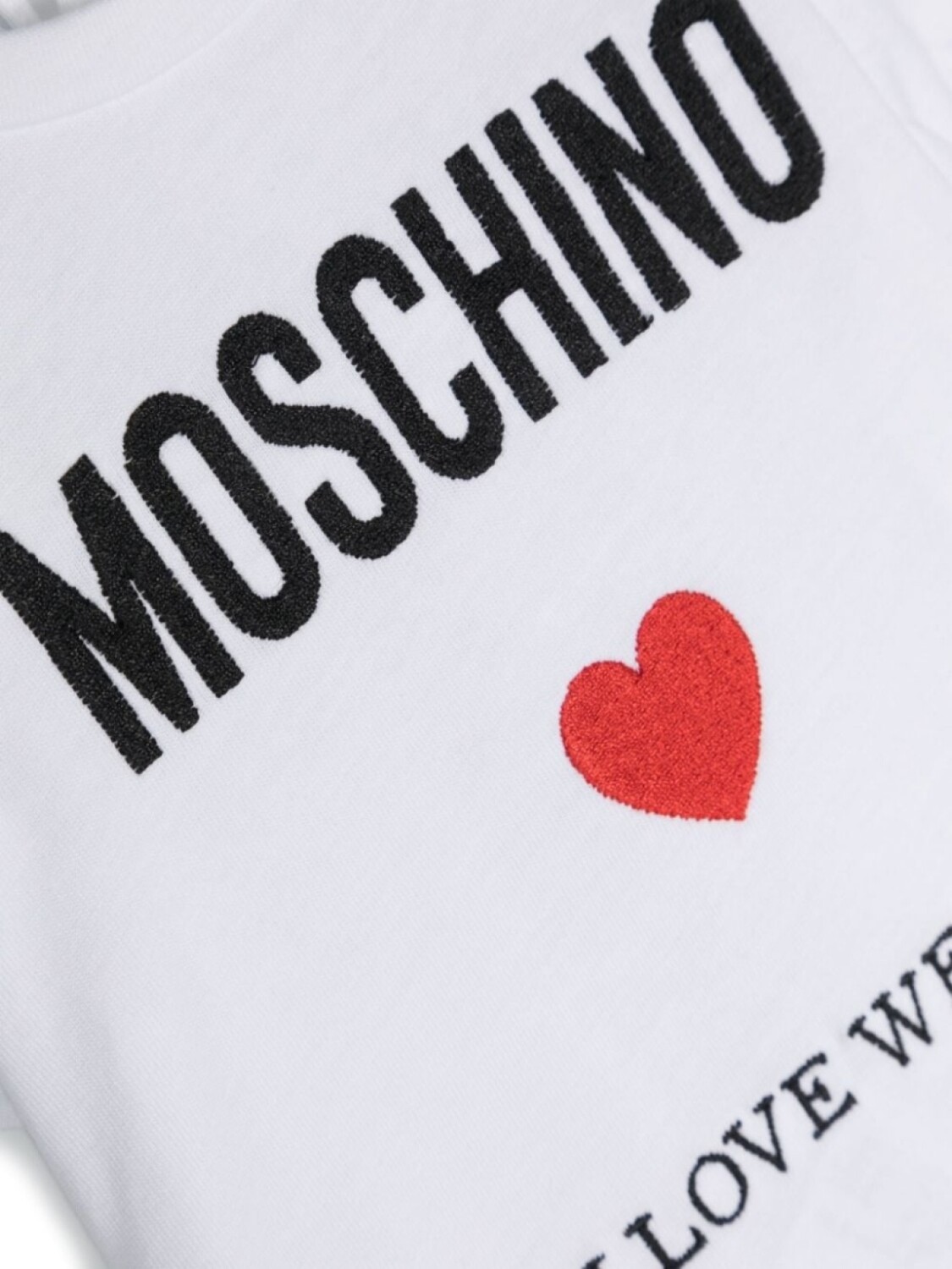 Moschino Kids футболка с вышитым логотипом, белый — фото 3