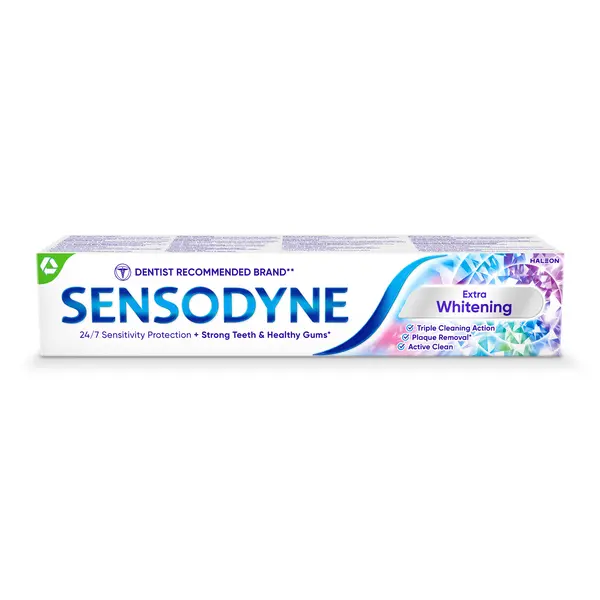 Освежающая, отбеливающая, противокариесная зубная паста, 75 мл Sensodyne Whitening — фото 3