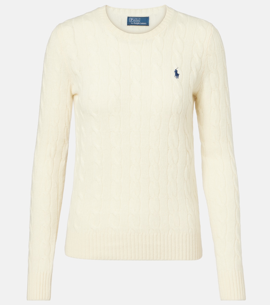 

Свитер из шерсти и кашемира в технике косой вязки Polo Ralph Lauren, Authentic Cream
