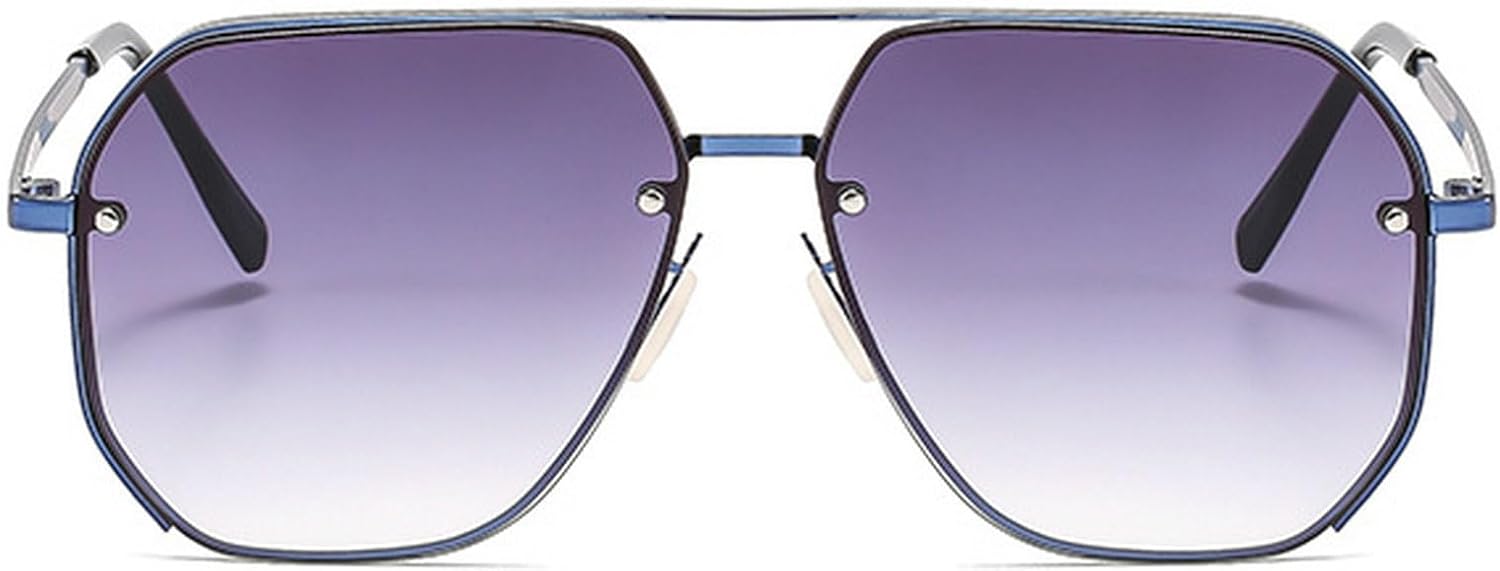 

Ретро-солнцезащитные очки квадратной формы для женщин, модные очки-пилот для мужчин, панк-очки, очки с градиентной защитой от УФ-излучения для активного отдыха mincl, Blue Gray