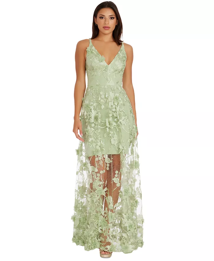 

Женское платье Sydney Lace с цветочными аппликациями Dress the Population, зеленый