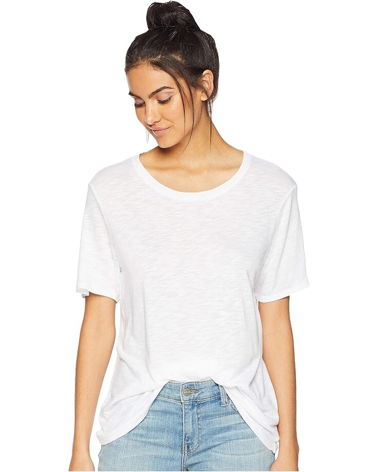 

Футболка Splendid Zoe Short Sleeve Cotton Modal Slub Crew Neck, белый