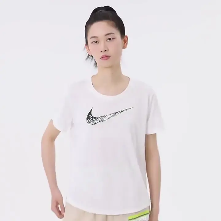 Женская беговая майка Swoosh Run с коротким рукавом, белая Nike — фото 4