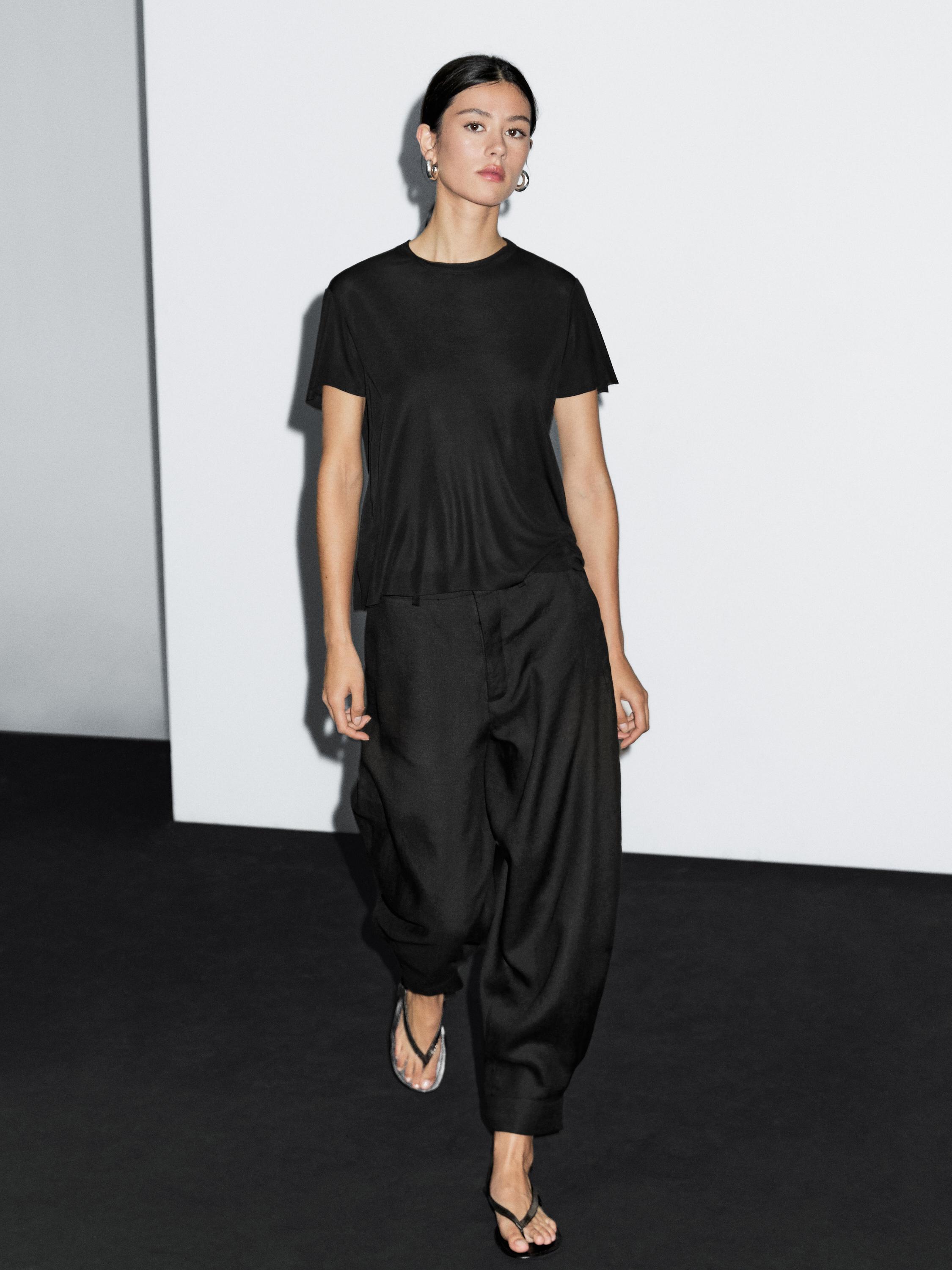 

Футболка с короткими рукавами Massimo Dutti, черный