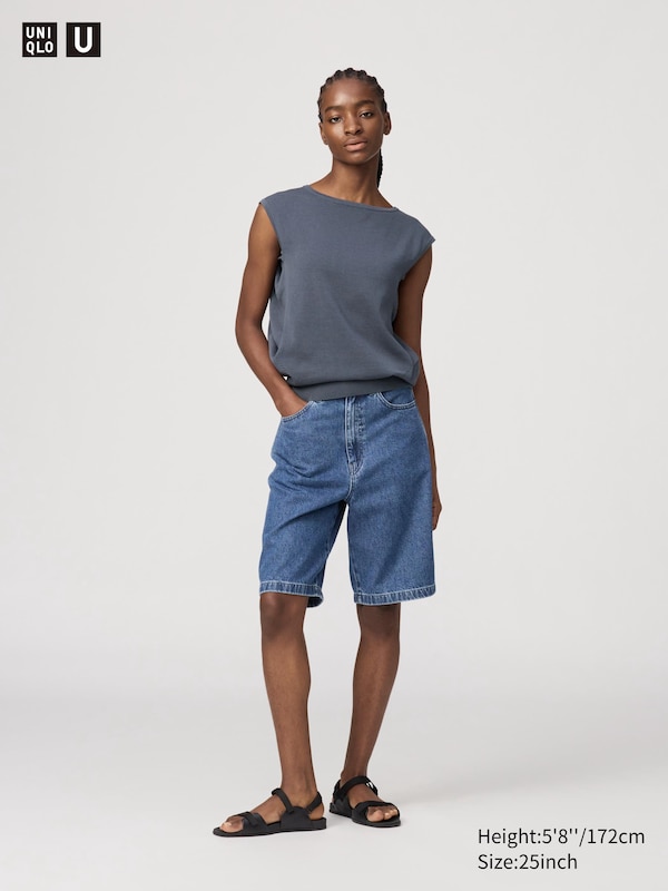 

Джинсовые шорты-бермуды Uniqlo, синий
