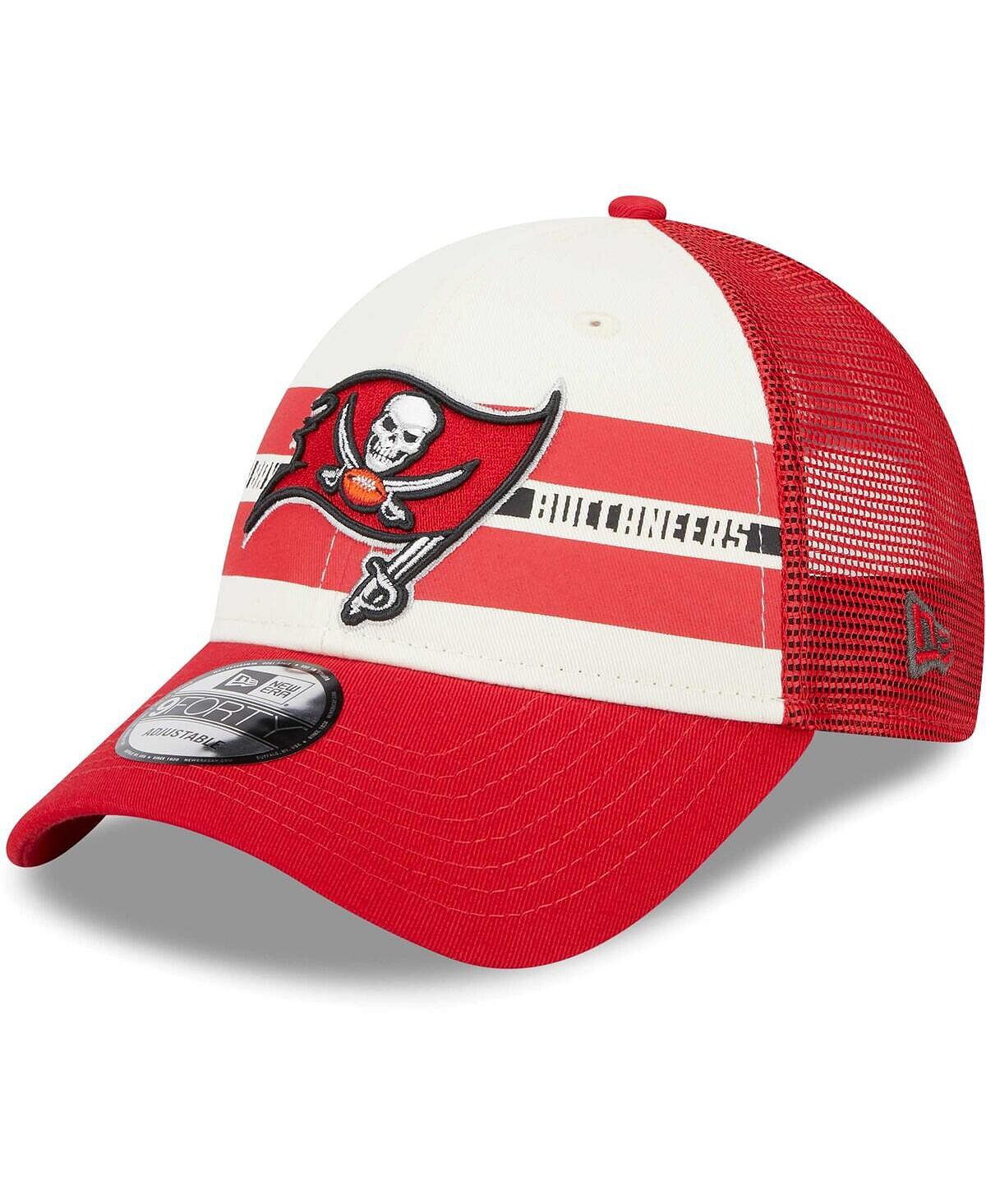 

Мужская кремово-красная кепка Tampa Bay Buccaneers Team Stripe Trucker 9FORTY Snapback New Era