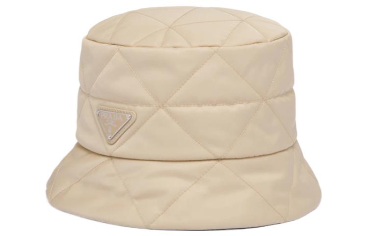 

PRADA Квадратная стеганая шляпа-ведро, Beige Yellow