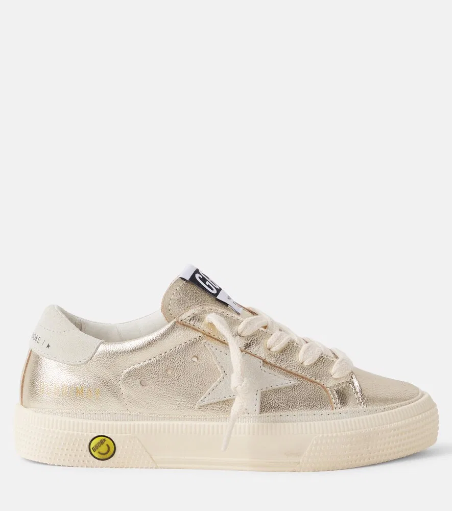 Кроссовки из металлизированной кожи May Golden Goose Kids, золото — фото 3