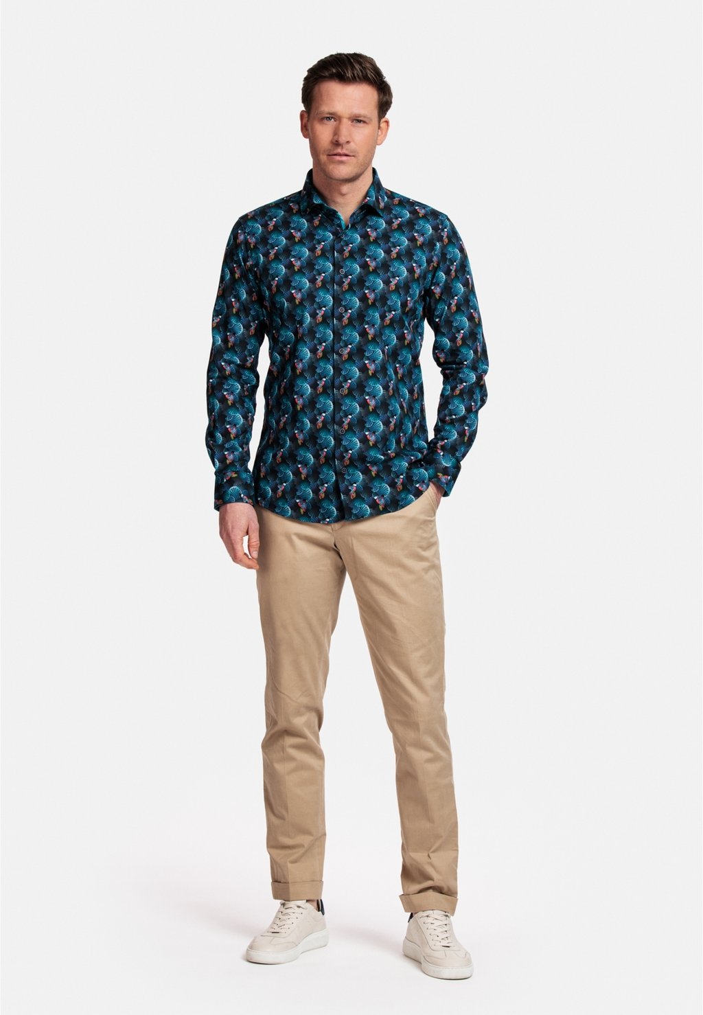 

Рубашка LANGE MOUW MODERN FIT SEMI CUTAWAY PRINT GIORDANO, темно-синий