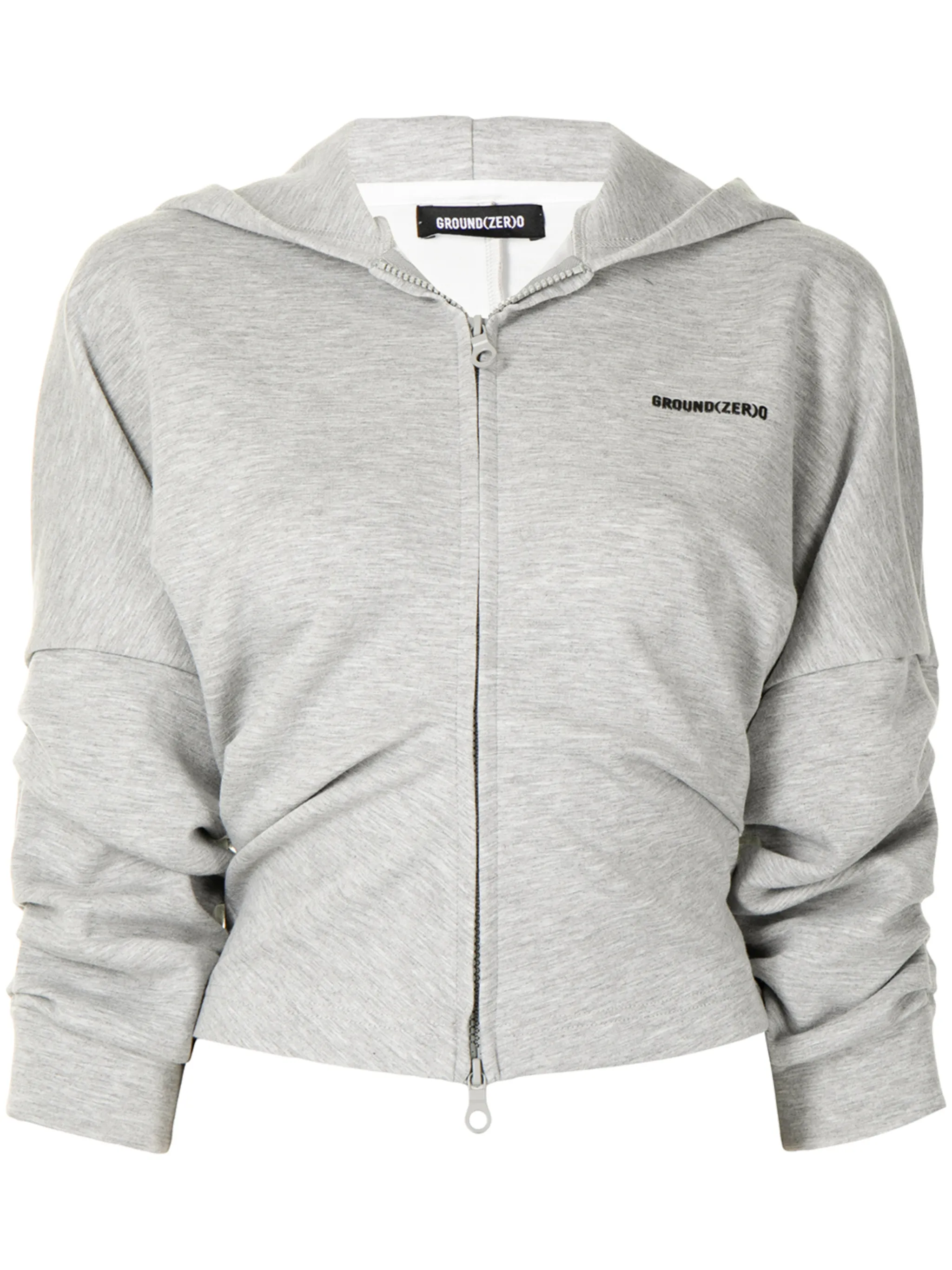 

Худи на молнии с драпировкой Ground Zero, серый