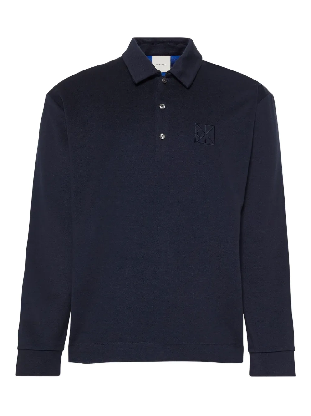 

Рубашка поло с вышитой монограммой Calvin Klein, синий