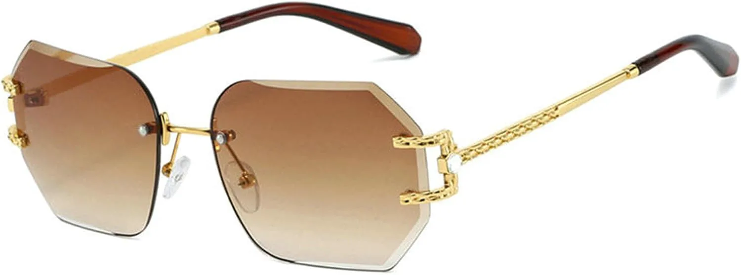 

Солнцезащитные очки без оправы Helena, модные, популярные, для женщин и мужчин, квадратные, для летнего отдыха и путешествий, защита от УФ-излучения UV400, C2